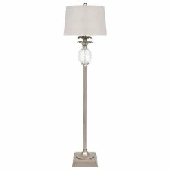 Cafe Lighting - Langley Floor Lamp Antique Silver