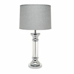 Cafe Lighting - Figaro Table Lamp Chrome Base W Silver Shade