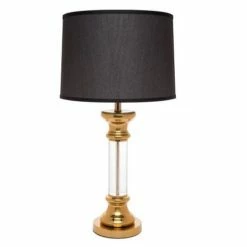 Cafe Lighting - Figaro Table Lamp Brass Base W Black Shade