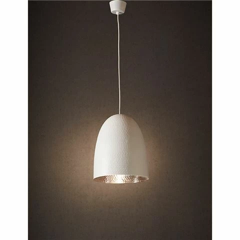 Emac & Lawton - Dolce Beaten Wht Silver Hanging Lamp