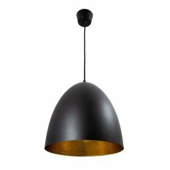 Emac & Lawton - Egg Ceiling Lamp Black Brass