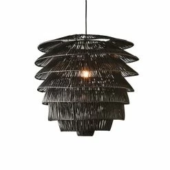 Emac & Lawton - Saba Rattan Pendant Black