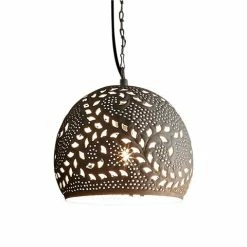 Zaffero - Coral Small Hand Cut Patterned Dome Pendant Light