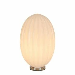 Zaffero - Costolette Opal White Ribbed Glass Table Lamp