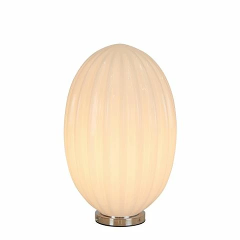 Zaffero - Costolette Opal White Ribbed Glass Table Lamp