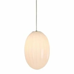 Zaffero - Costolette Opal White Small Ribbed Pendant Light