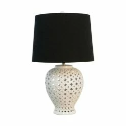 Dasch - Lattice Tall Antique Table Lamp Black