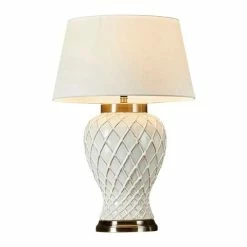Florabelle - Berkley Ivory Ceramic/Metal Table Lamp W/Shade