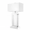Vandenberg - Table Lamp Arlington Crystal Nickel W/Wht Shade